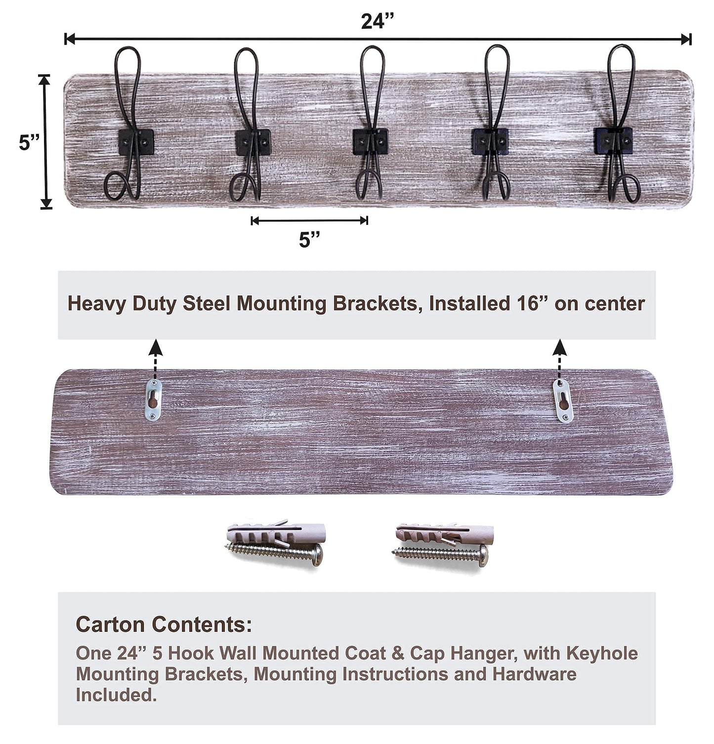 Rustic Farmhouse Wooden Coat Racks – Handcrafted Wall Mounted Hanger Racks with 4–5 Hooks in Reclaimed Wood, Mahogany & Pine, Perfect for Entryway, Hallway, Bedroom, or Bathroom