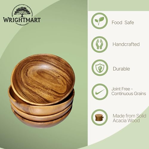 Acacia Wood Bowls - Multiple Size & Set Options Available