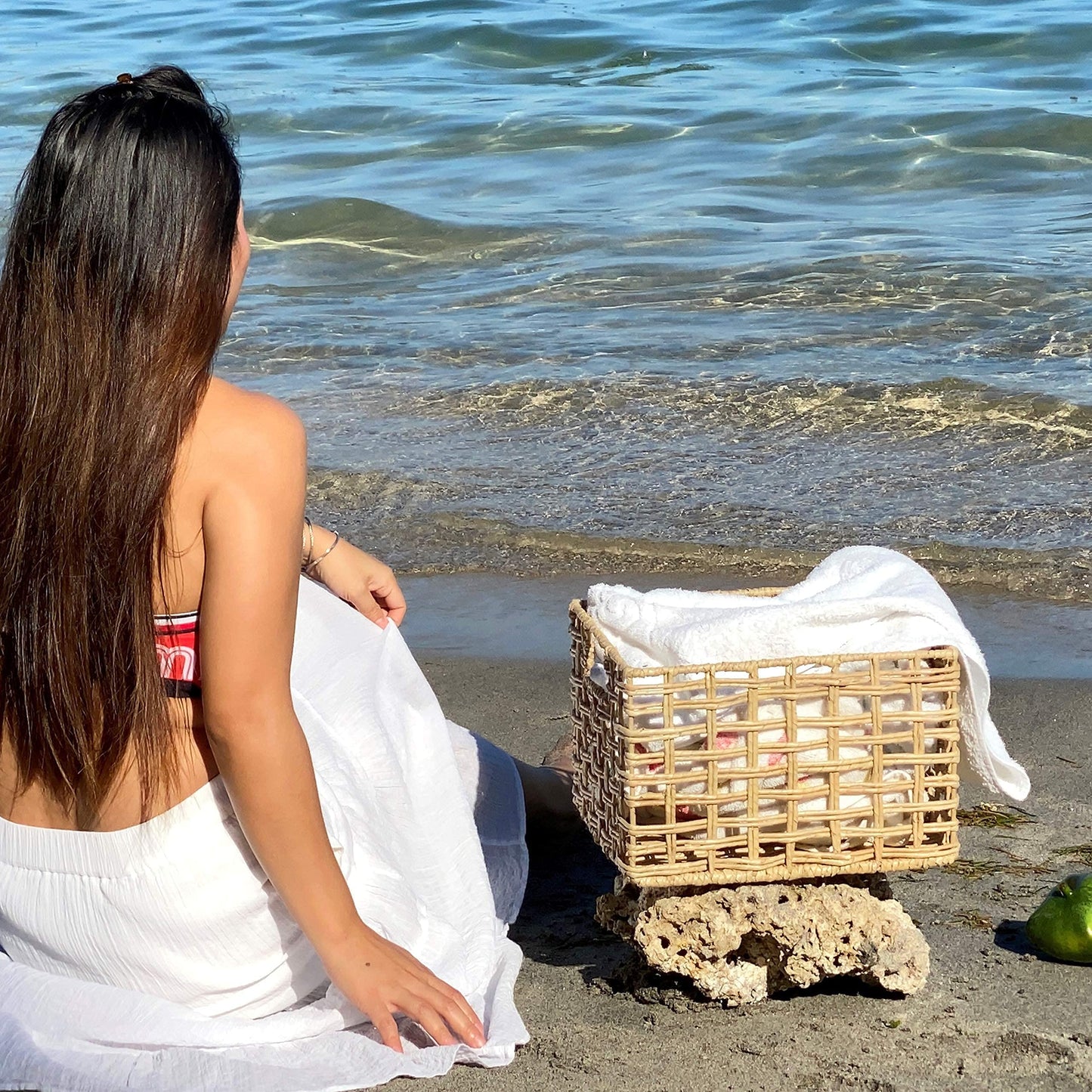 Wrightmart Storage Baskets, Natural Handwoven Seagrass Set of 3, Decorative Home Organizer for Shelves, Pantry, Living Room, Bedroom, Office (Natural Abaca Weave)