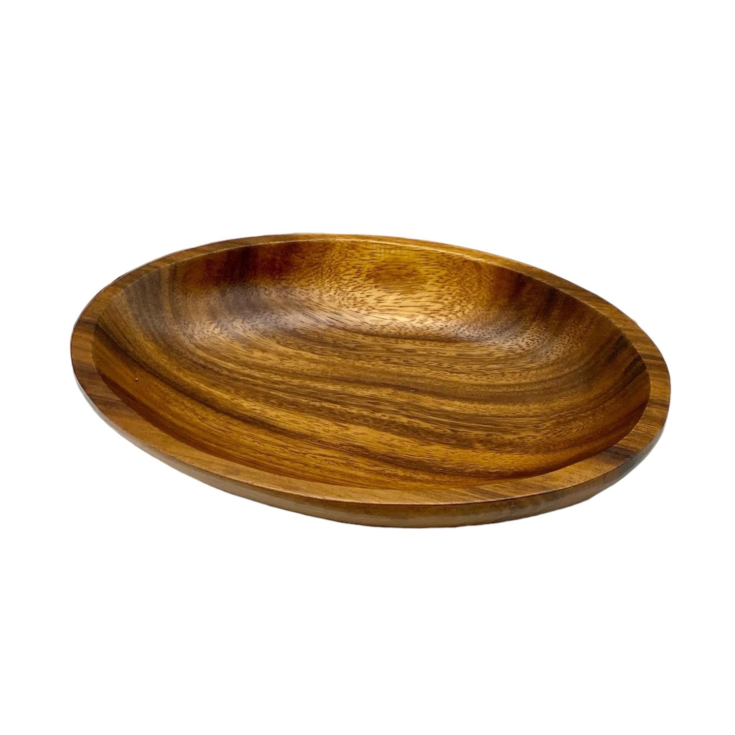 Small Oval Acacia Bowls – Serving Dish for Salad, Fruit, Bread, Dough Rising, Jewelry & Coin Catchall (10.75" x 7" x 1.5")