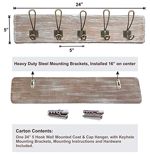Rustic Farmhouse Wooden Coat Racks – Handcrafted Wall Mounted Hanger Racks with 4–5 Hooks in Reclaimed Wood, Mahogany & Pine, Perfect for Entryway, Hallway, Bedroom, or Bathroom