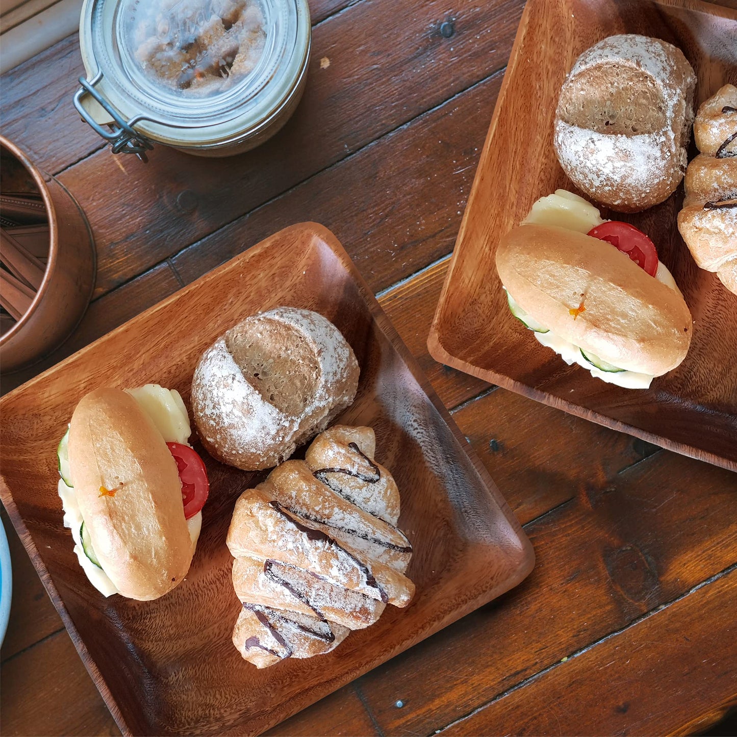 Acacia Wood Square Plates