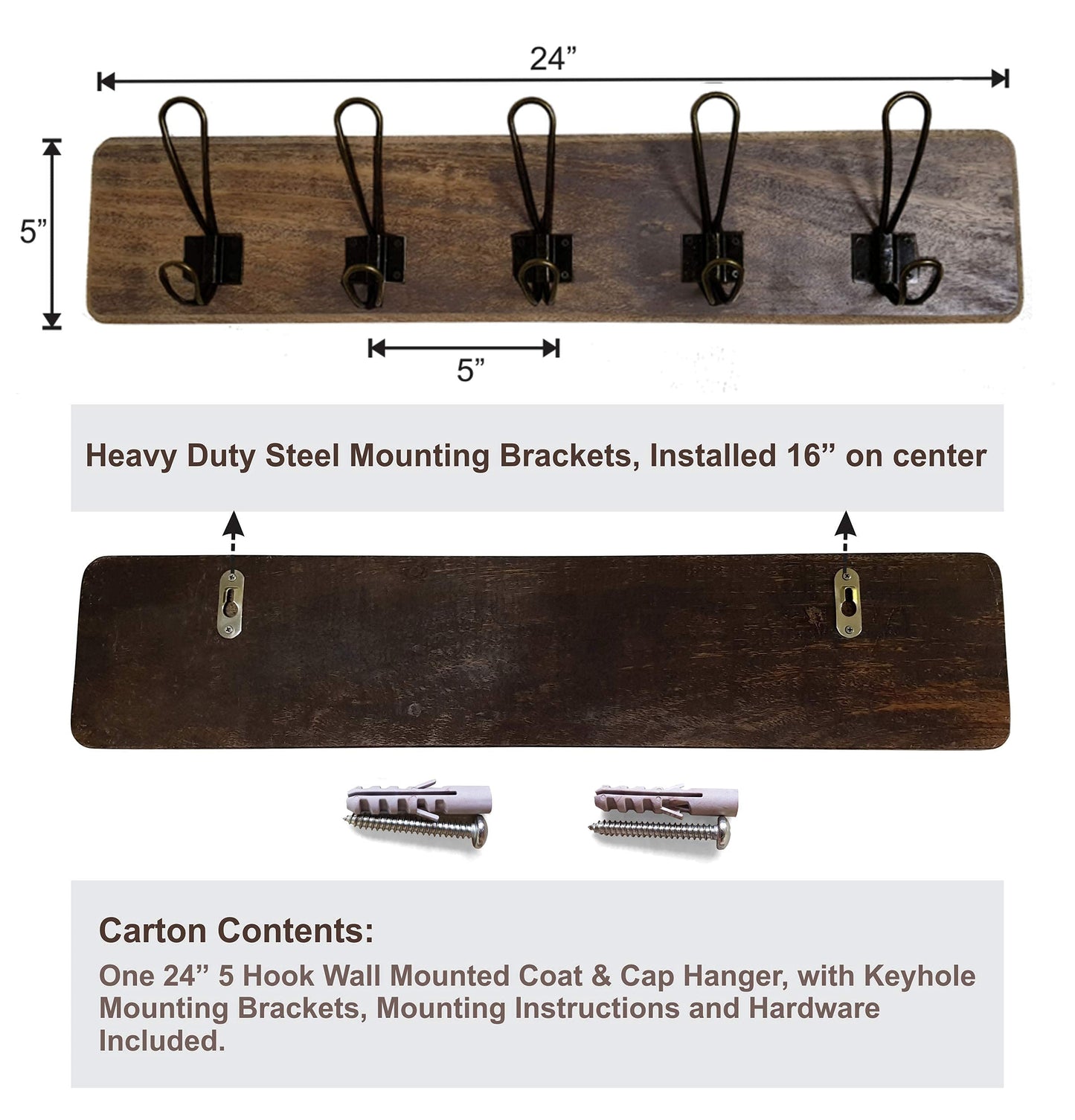 Rustic Farmhouse Wooden Coat Racks – Handcrafted Wall Mounted Hanger Racks with 4–5 Hooks in Reclaimed Wood, Mahogany & Pine, Perfect for Entryway, Hallway, Bedroom, or Bathroom
