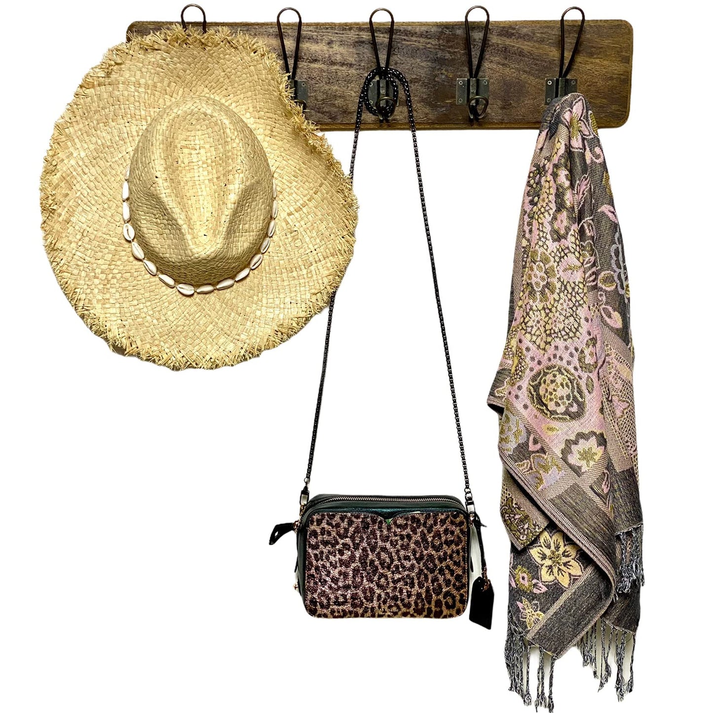 Rustic Farmhouse Wooden Coat Racks – Handcrafted Wall Mounted Hanger Racks with 4–5 Hooks in Reclaimed Wood, Mahogany & Pine, Perfect for Entryway, Hallway, Bedroom, or Bathroom