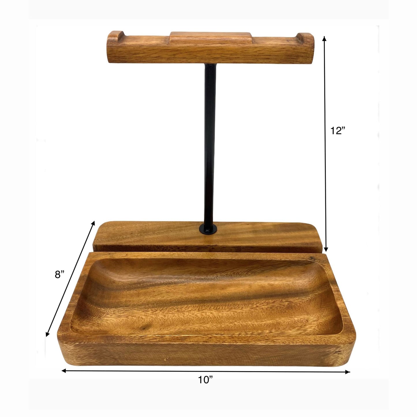 WRIGHTMART Wooden Headphone Stand for Over-Ear Headphones, Cell Phone, iPad, iPhone, Compatible with Bose, Beats, Sony, Sennheiser, Made from Beautiful Acacia Wood