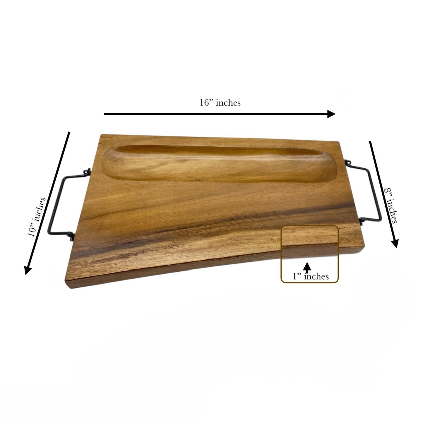 Wood Kitchen Cutting Serving Charcuterie Board with Handle, Handmade, Solid, Joint Free, Double-Sided, Continuous Beautiful Wood Grains