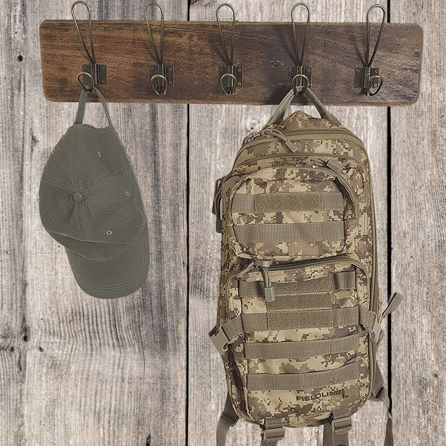 Rustic Farmhouse Wooden Coat Racks – Handcrafted Wall Mounted Hanger Racks with 4–5 Hooks in Reclaimed Wood, Mahogany & Pine, Perfect for Entryway, Hallway, Bedroom, or Bathroom