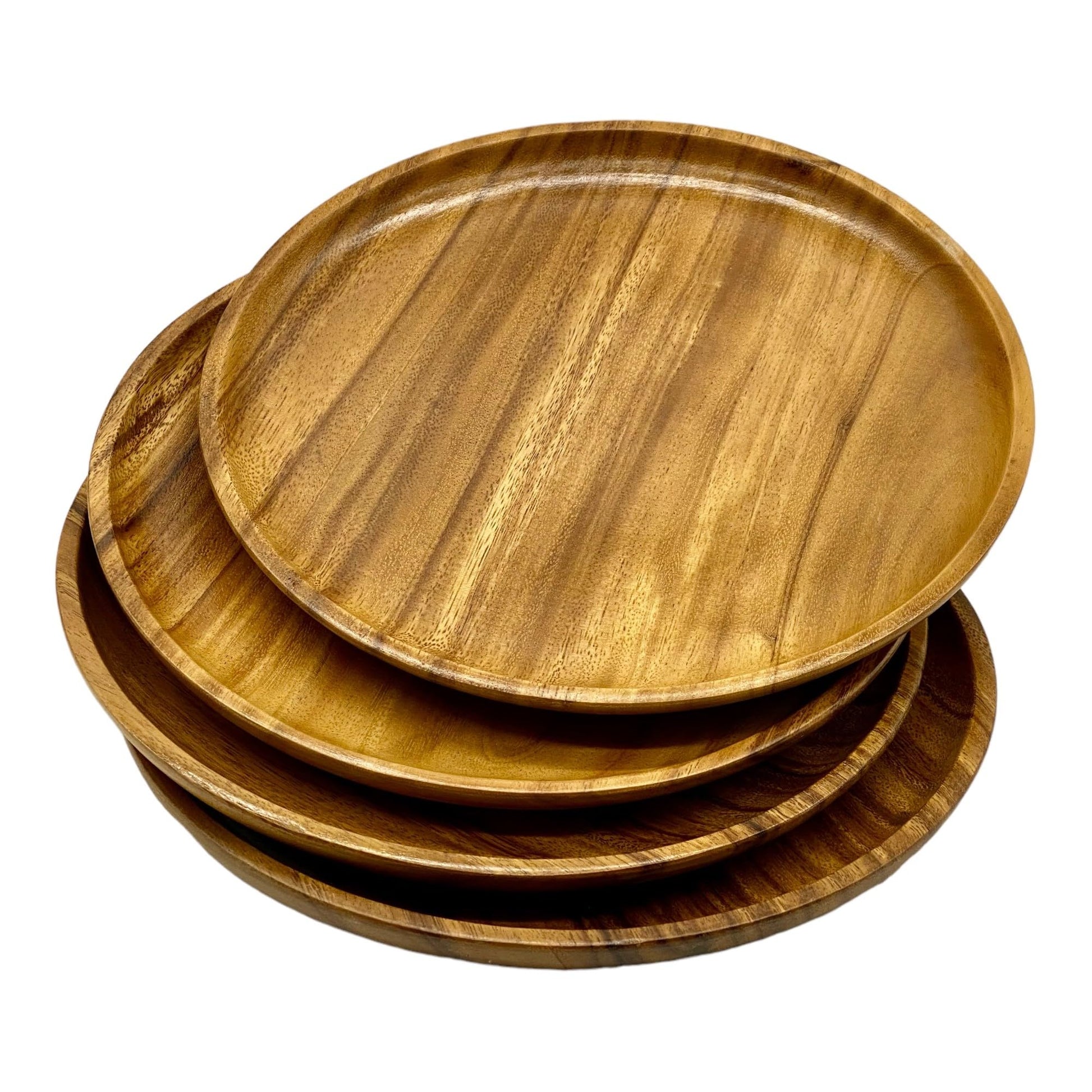 Wooden Plates Acacia Wood Dinner Food plate Handmade Solid Joint Free Dinnerware Durable