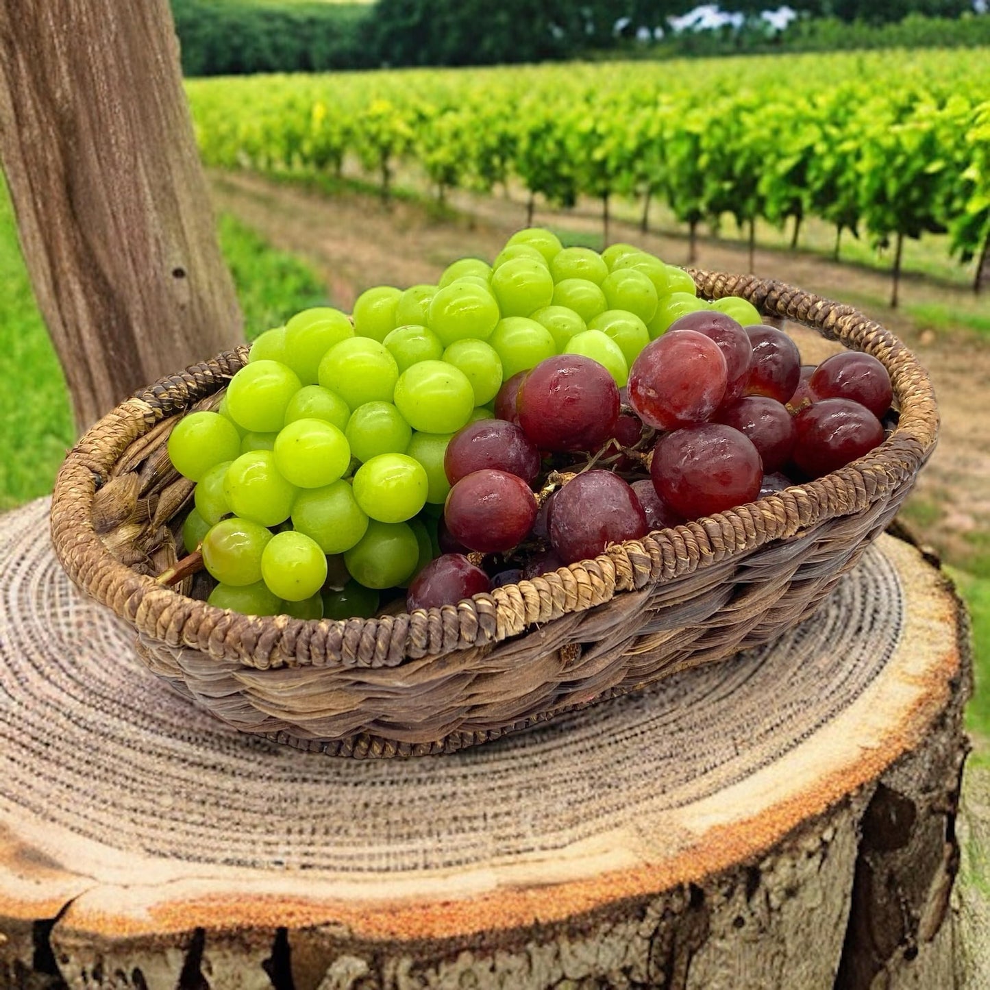 Wrightmart Oval Wicker/Abaca Basket – Natural Decorative Centerpiece for Serving Fruit, Bread, and Storage – Ideal for Kitchen, Dining, and Coffee Tables