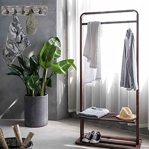 Rustic Farmhouse Wooden Coat Racks – Handcrafted Wall Mounted Hanger Racks with 4–5 Hooks in Reclaimed Wood, Mahogany & Pine, Perfect for Entryway, Hallway, Bedroom, or Bathroom