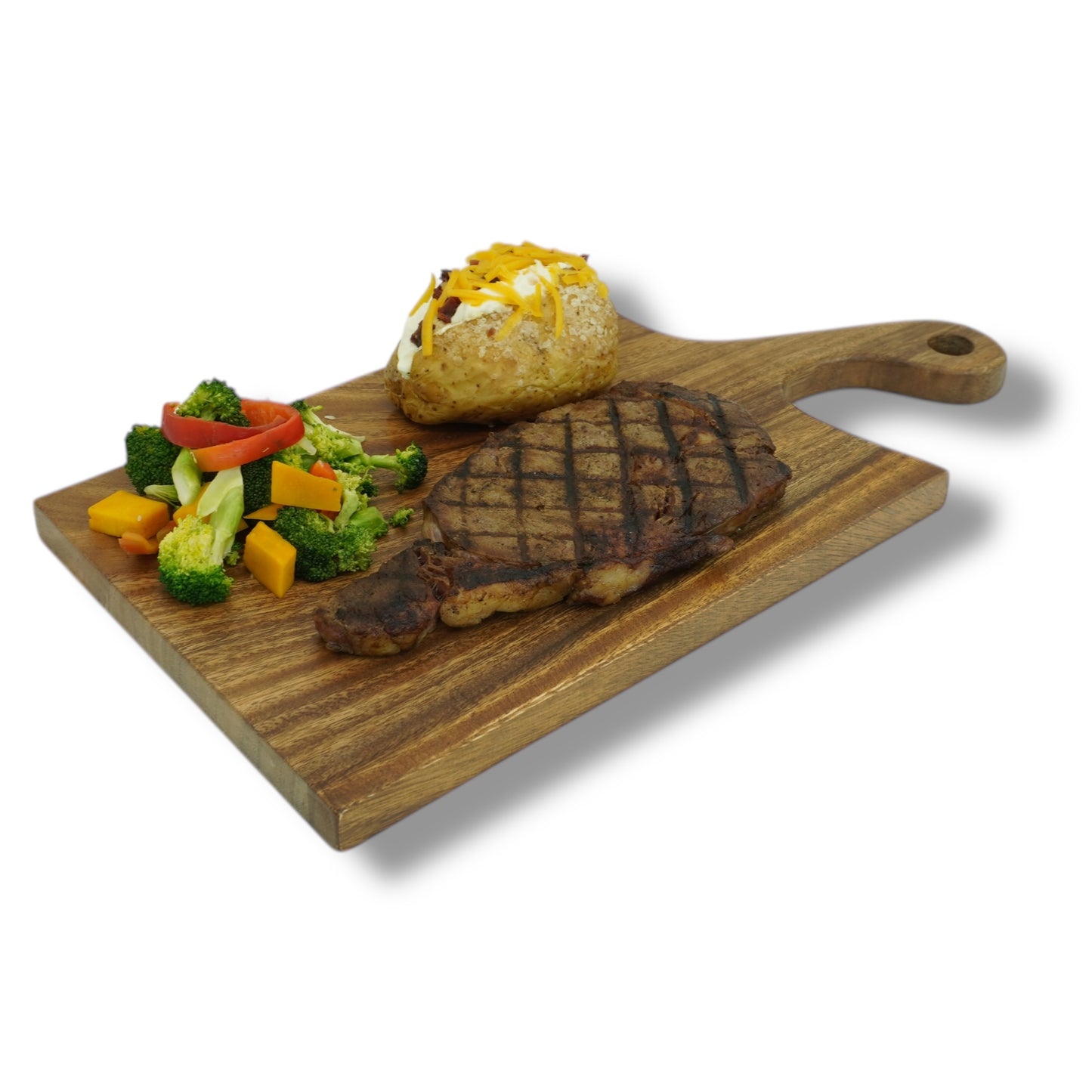 Wood Kitchen Cutting Serving Charcuterie Board with Handle, Handmade, Solid, Joint Free, Double-Sided, Continuous Beautiful Wood Grains