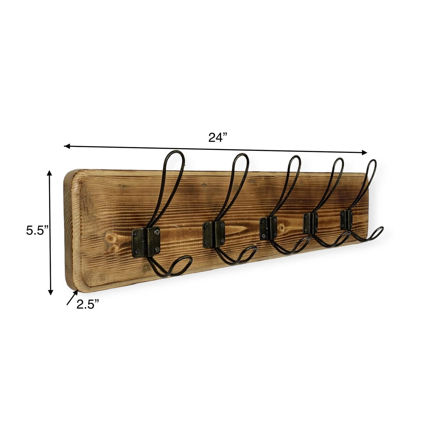 Rustic Farmhouse Wooden Coat Racks – Handcrafted Wall Mounted Hanger Racks with 4–5 Hooks in Reclaimed Wood, Mahogany & Pine, Perfect for Entryway, Hallway, Bedroom, or Bathroom