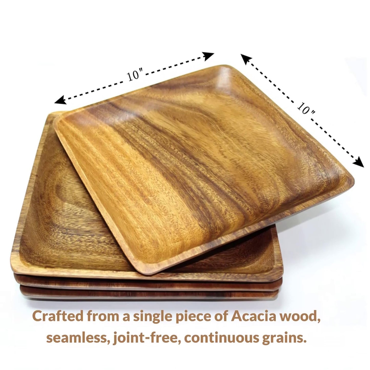 Acacia Wood Square Plates