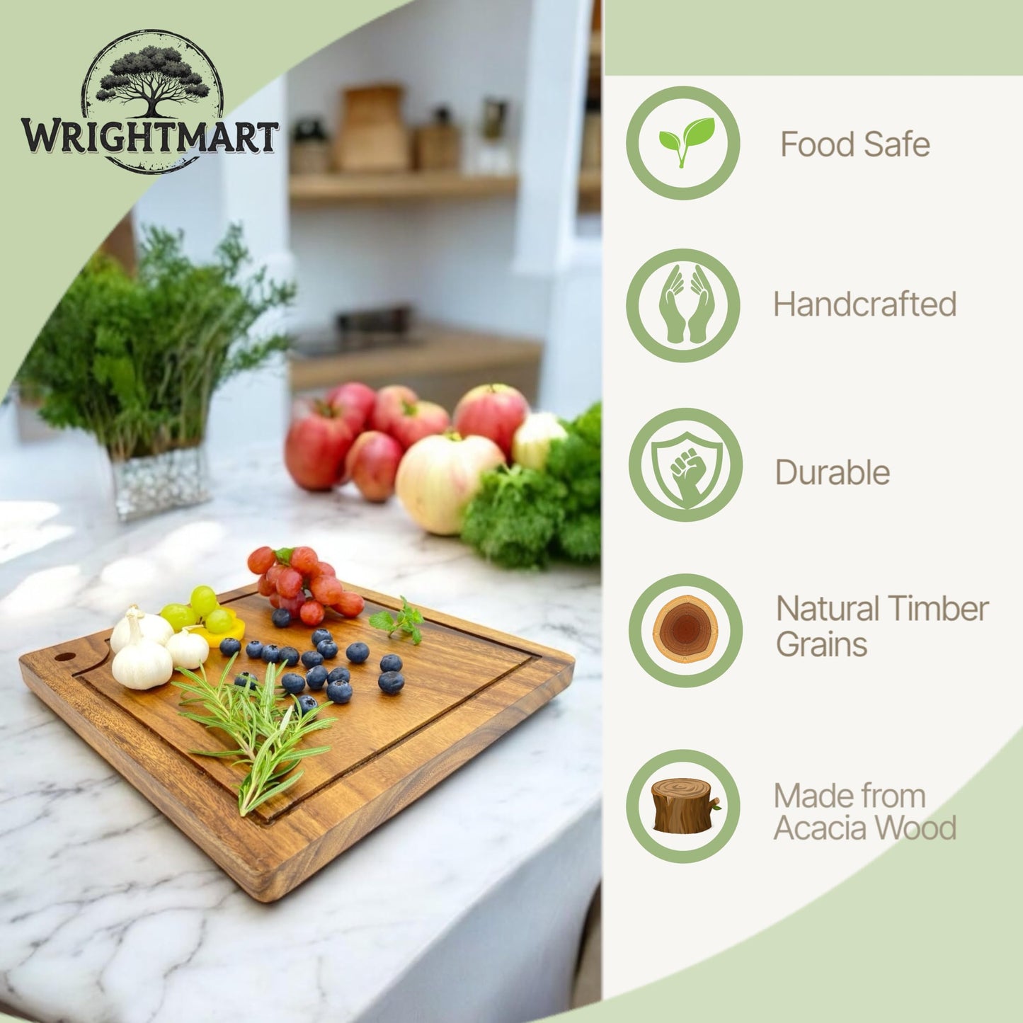 Acacia Wood Square Plates