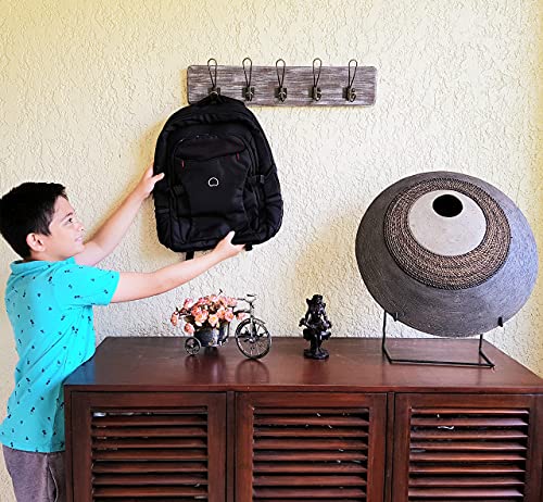 Rustic Farmhouse Wooden Coat Racks – Handcrafted Wall Mounted Hanger Racks with 4–5 Hooks in Reclaimed Wood, Mahogany & Pine, Perfect for Entryway, Hallway, Bedroom, or Bathroom