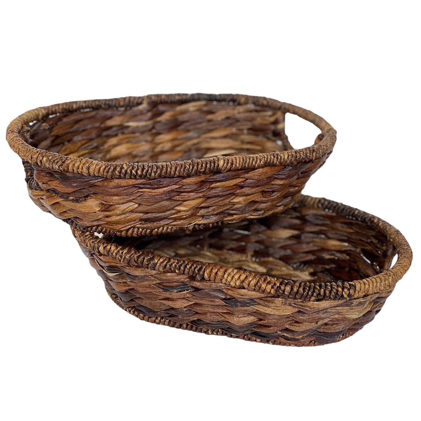Wrightmart Oval Wicker/Abaca Basket – Natural Decorative Centerpiece for Serving Fruit, Bread, and Storage – Ideal for Kitchen, Dining, and Coffee Tables