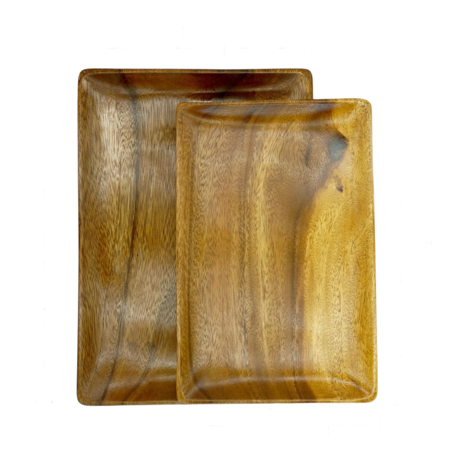 Wrightmart Acacia Wood Cheese Tray and Serving Board with Handles – Large Round Charcuterie Circle Board, Hardwood Platter for Entertaining and Serving, 14" Diameter