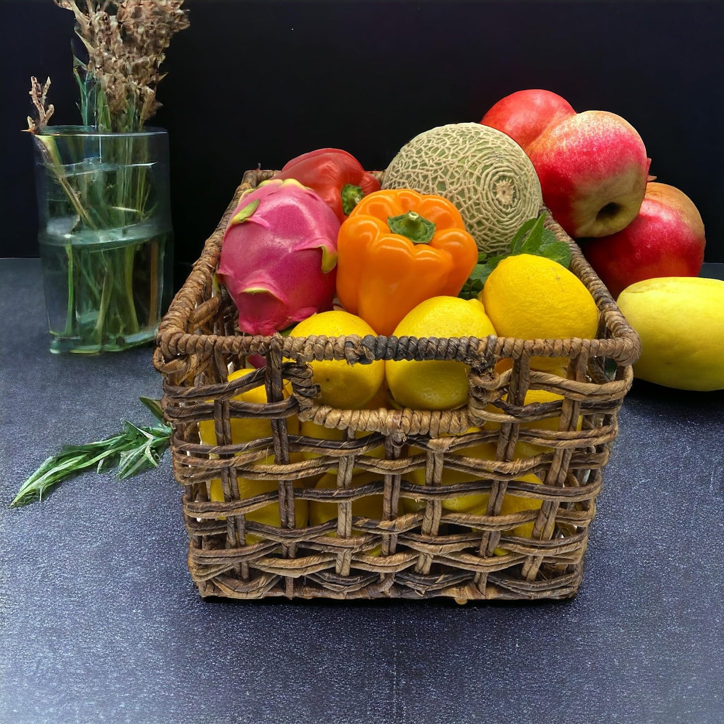 Wrightmart Storage Baskets, Natural Handwoven Seagrass Set of 3, Decorative Home Organizer for Shelves, Pantry, Living Room, Bedroom, Office (Natural Abaca Weave)