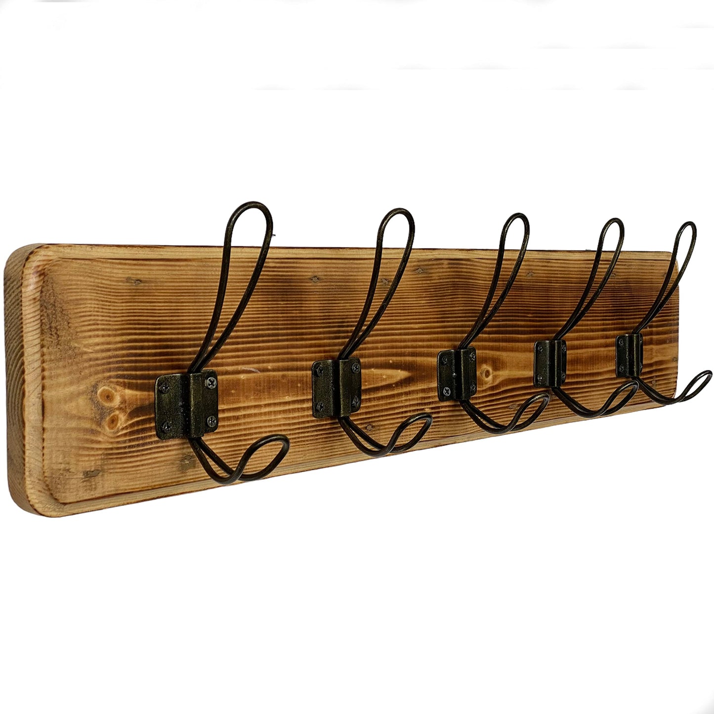 Rustic Farmhouse Wooden Coat Racks – Handcrafted Wall Mounted Hanger Racks with 4–5 Hooks in Reclaimed Wood, Mahogany & Pine, Perfect for Entryway, Hallway, Bedroom, or Bathroom