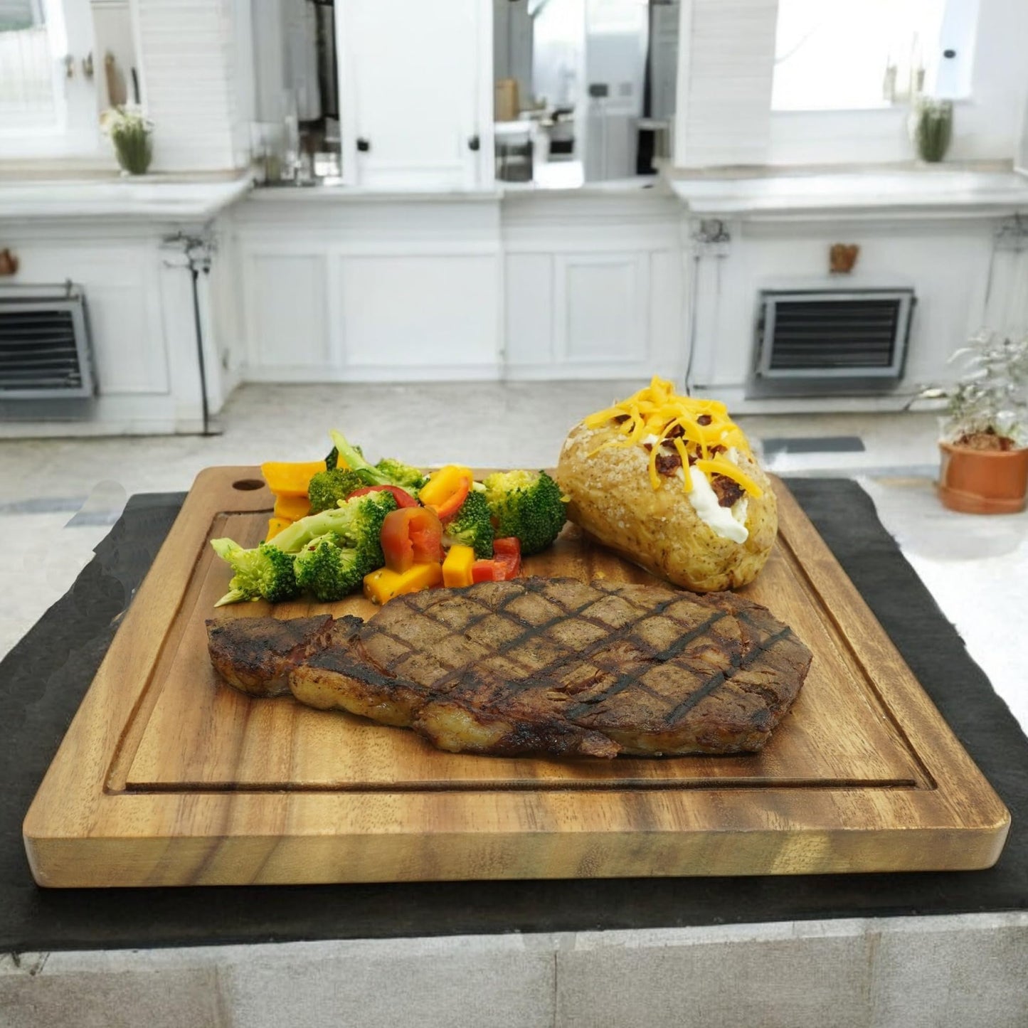 Acacia Wood Square Plates